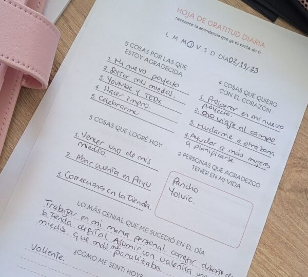 practica la gratitud diaria journaling
